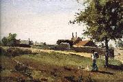 Camille Pissarro Entering the village Spain oil painting reproduction